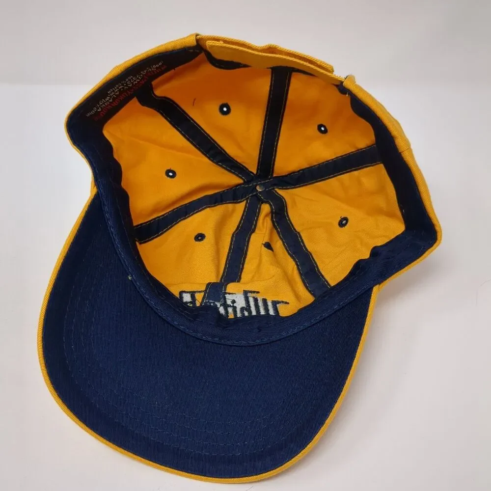 White Pass Strapback Hat Yellow One Size Adjustable Embroidered 6 Panel Cotton